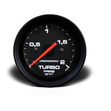 Manômetro Pressão Turbo 52mm 2kg Street Preto Cronomac