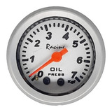 Manômetro Relógio De Pressão De Óleo 7kl 52mm Fundo Prata 