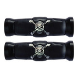 Manopla Custom Skull Caveira Preta Com Roldana - 1 Pol.