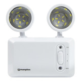Manplex 500 Lumens Kit 2 Luminária Emergência Bloco Led 2 Faróis 100m