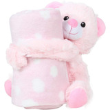 Manta Bichinho De Pelúcia Ursinho Soft Cobertor Bebe Rosa