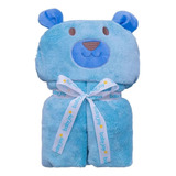 Manta Cobertor Bebê Infantil Criança Com Capuz Cor Azul Azul