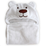 Manta Cobertor Toalha Bebê Com Capuz Bichinhos Fleece Lorben