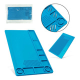 Manta De Bancada Magnetica Antiestatica De Silicone Azul 380