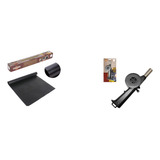 Manta Grill Teflon E Soprador Acendedor P/ Churrasqueira Kit