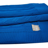 Manta Infantil Trançada Cor Azul-bic