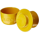 Manteigueira Cerâmica 250gr Gourmet Amarela Segunda Liinha