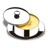 Manteigueira Redonda Com Pires - Atina 130 G