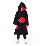 Manto Capa Akatsuki Capuz Naruto Fantasia Infantil Bordado