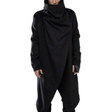 Manto Longo Cardigan Punk Gótico Simples Masculino