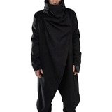 Manto Longo Cardigan Punk Gótico Simples Masculino