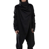 Manto Longo Cardigan Punk Gótico Simples Masculino
