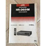 Manual De Instruções Jvc Videocasssete Hr-d651m