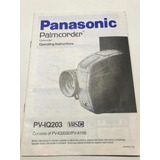 Manual De Instruções Panasonic Palmcorder Pv-iq203 Original