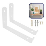 Mão Francesa Invertida 30cm 2 Peças 3mm P/ Prateleira Branca
