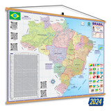 Mapa Brasil Moldura Banner Laminado Gigante 120x90cm