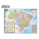 Mapa Brasil Politico Rodoviário 120 X 90 Cm