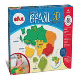 Mapa Capitais Brasil 3d Quebra Cabeça Elka