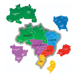 Mapa Do Brasil Madeira Mdf Grande Estados E Capitais