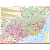 Mapa Geográfico Político Escolar Planisférico Da Região Sudeste Do Brasil Contendo Os Estados São Paulo Minas Rio De Janeiro Espírito Santo - Gigante Medindo 1.2m X 90cm Dobrado - Equipe Multivendas