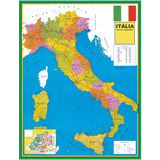 Mapa Itália Politico Rodoviário Gigante 120