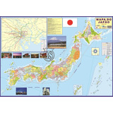 Mapa Japão Politico Rodoviario Turistico Poster