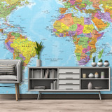 Mapa Mundi Adesivo Gg Papel De Parede 5m² Gigante Gg40 Cor Colorido