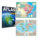 Mapa Mundi Brasil Atlas Escolar Rodoviário Politico Geografia