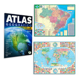 Mapa Mundi Brasil Atlas Escolar Rodoviário Politico Geografia