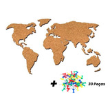 Mapa Mundi Decoração Parede Cortiça Auto Colante 100x49cm