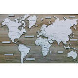 Mapa Mundi Decorativo Pins Viagens 90cm
