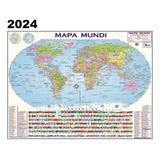 Mapa Mundi Mundo Politico Escolar 120 X 90 Cm Gigante Atual