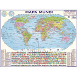 Mapa Mundi Mundo Politico Escolar 120x90 Cm Gigante Atual