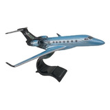 Maquete Avião Em Resina Embraer Legacy 500 Azul - 27 Cm