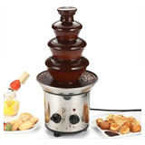 Maquina Cascata De Chocolate Quente 4 Andares 110v Em Inox Cor Prata