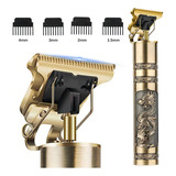 Máquina De Barba Profissional Super Afiada Longa Cor Dourado 110v/220v