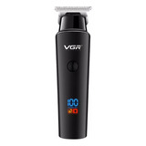 Maquina De Cortar Cabelo Barba Sem Fio Vgr-937 Display Digit Cor Preto