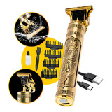 Maquina De Cortar Cabelo E Barba Profissional T9 Sem Fio Cor Dourado-escuro 110v/220v