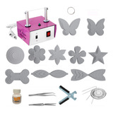 Máquina De Cortar Fita + Moldes + Cola - Kit Amor