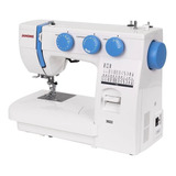 Máquina De Costura Reta Janome 3022 Portátil Branca/azul 127v