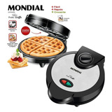 Maquina De Fazer Waffle Elétrica Antiaderente Mondial Linha Pratic Waffle Gw-01 127v