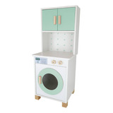 Maquina De Lavar Roupa Infantil De Brinquedo Cor Verde Claro