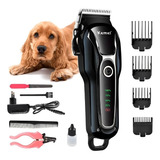 Máquina De Tosar Cães Gato Pelo Grande Pequeno Kemei Km-19 Cor Preto 220v