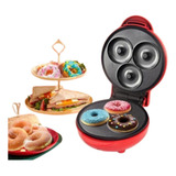 Máquina Mini Donuts 3 Rosquinhas Confeitaria Waffle110v