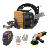 Máquina Solda 165a Bivolt Esmerilhadeira Máscara Tocha Seca