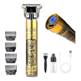 Maquininha Barbeador De Cabelos Clipper Eletrico Dragão Cor Dourado