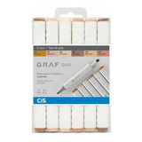 Marcador Artístico Cis Graf Duo Tons De Pele C/6 Unidades