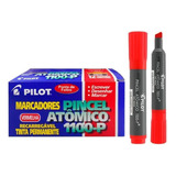 Marcador Atomico 1100-p Pilot Caixa C/12 Unid. Cor Vermelho