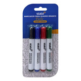 Marcador Caneta Pincel Quadro Branco Lousa Kit 4 Cores