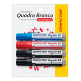 Marcador De Quadro Branco 2.5 Recarregável Compactor 4 Unid